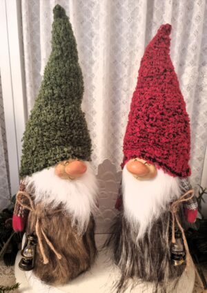 Textil Tomte grön luva