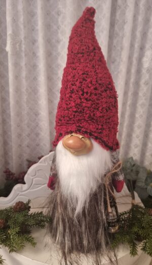 Textil Tomte röd luva