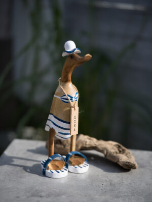 Ankan Lisa blå/vit randig bikini 25cm