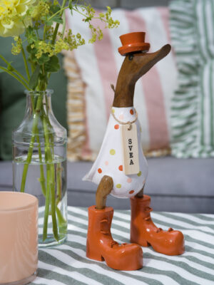 Ankan Svea orange/prickig 25cm