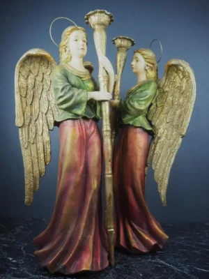 Gammaldags ängel ljusstake vänster